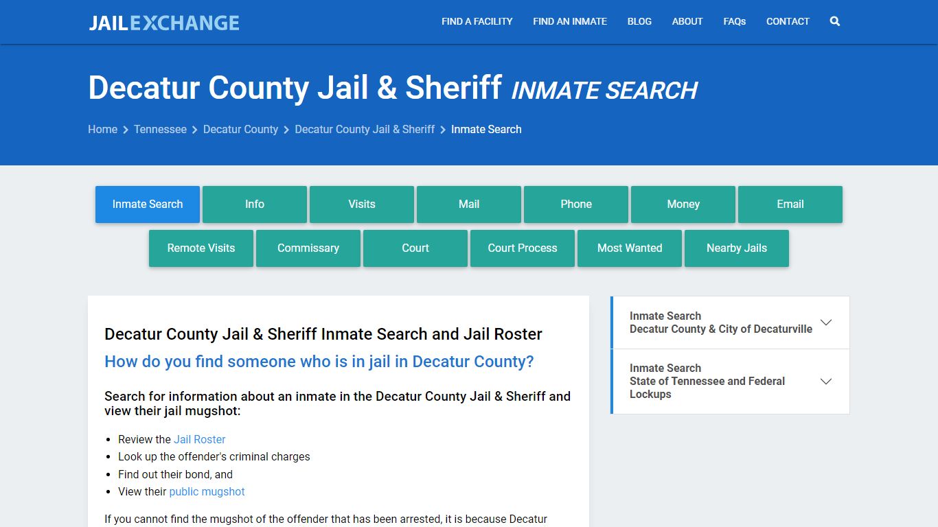 Inmate Search: Roster & Mugshots - Decatur County Jail & Sheriff, TN