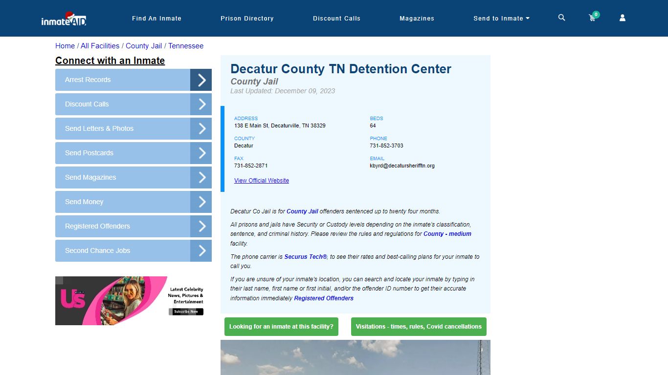 Decatur County TN Detention Center - Inmate Locator - Decaturville, TN