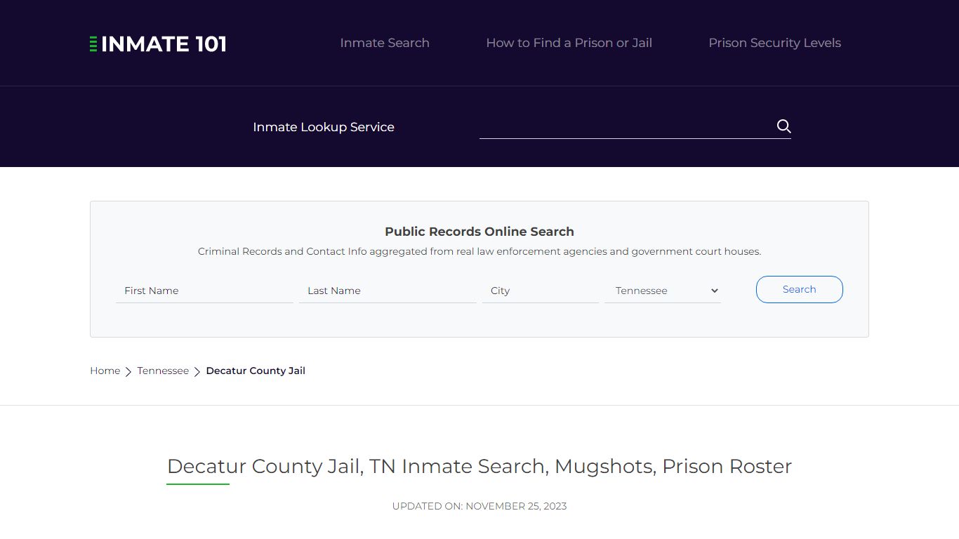 Decatur County Jail, TN Inmate Search, Mugshots, Prison Roster